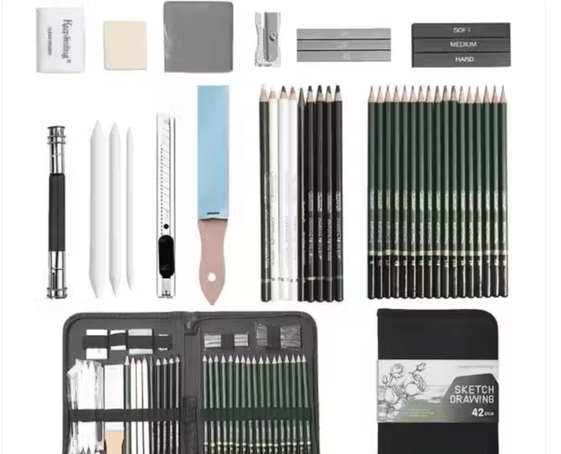 42 Pcs Professional Sketching & Drawing Art Kit for Students and Artists view 2