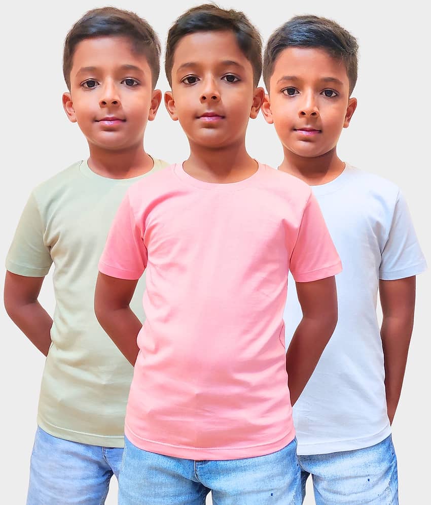 Inner Element Pack of 4 Boys Cotton T-Shirt ( Multicolor )