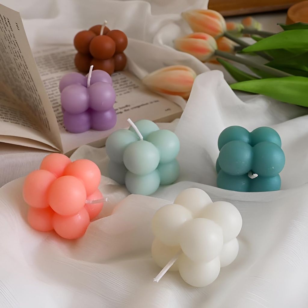 SS Enterprise Organic Soy Wax Bubble Candle for Home Decor | Scented Aromatic Fragrance Candles | Smoke-Free Pillar Candle view 2