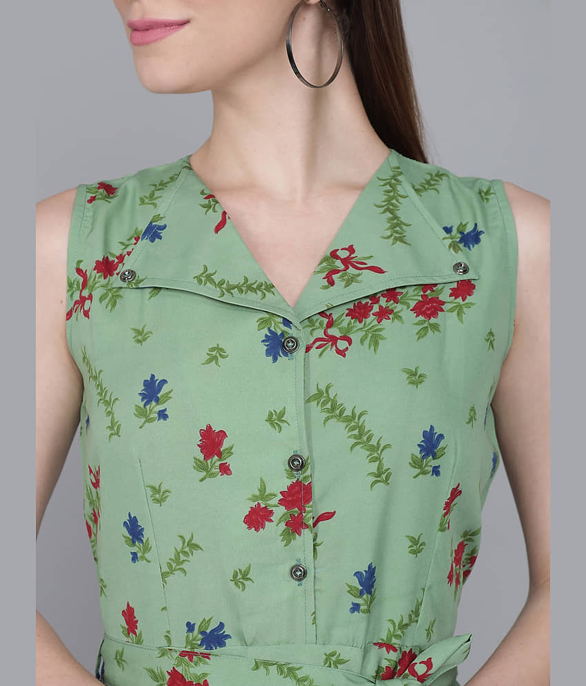 TOGZZ Women Crepe Printed Gown ( Green ) view 2