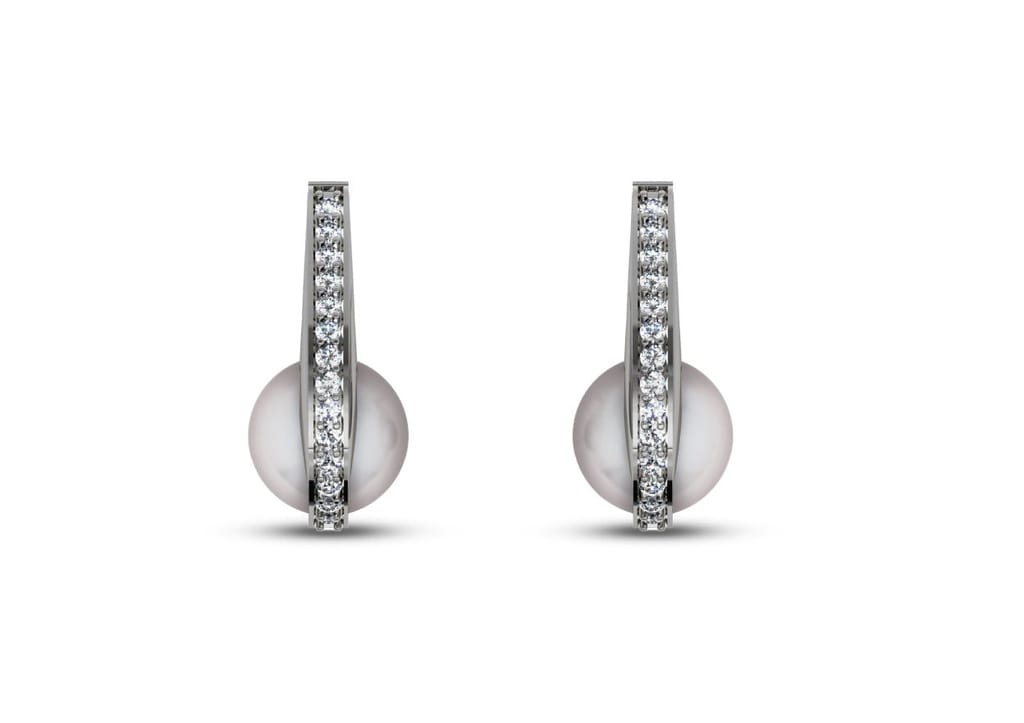 Hooked Claw Pearl Earrings view 2