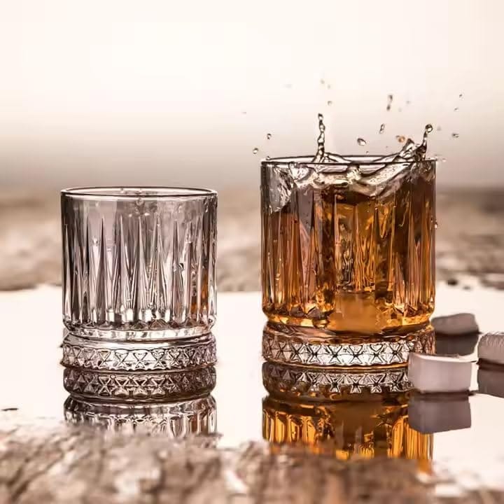 Whiskey Brandy Glasses | 310 ML | Premium Stylish Wine Glass | Old Fashion Rocks Tumblers | Cocktail Scotch and Rum | view 2