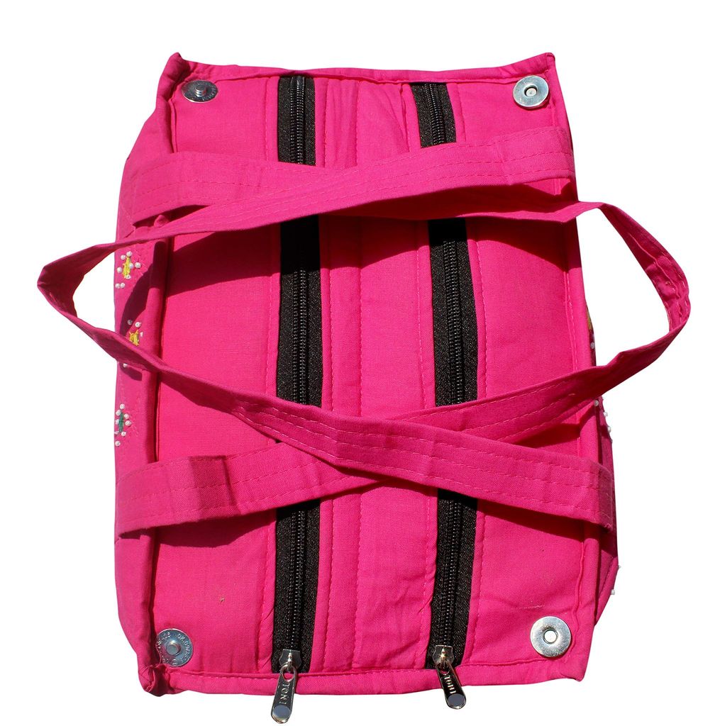 Mandhania Eco Friendly Cotton Mirror Patchwork Shoulder Bag for Women Pink view 2