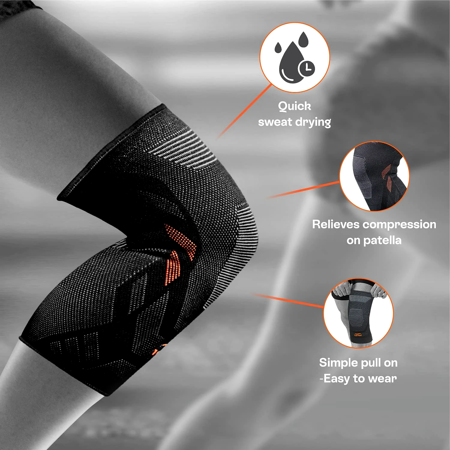 TYNOR Knee Cap Air Pro , Pack of 2 (Colour - GREEN, Size - XL) by Total Sporting And Fitness Solutions Pvt Ltd view 2