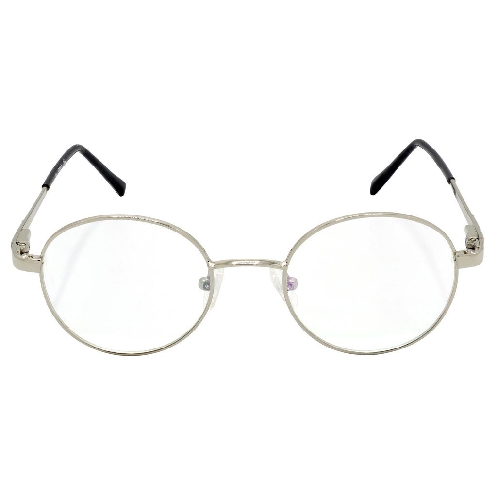 Hrinkar Trending Eyeglasses: Silver Oval Optical Spectacle Frame For Men & Women |HFRM-SLVR-19011 view 2