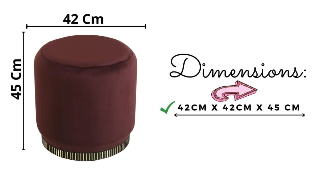 Rugsxerry Pouffes Sitting Stool for Living Room, Mudda Puffy Wooden Ottoman Stools, Pouffe Footstool, Pouf for Office Home Decoration & Dressing Table, 16x16x18 Inch, Coffee view 2