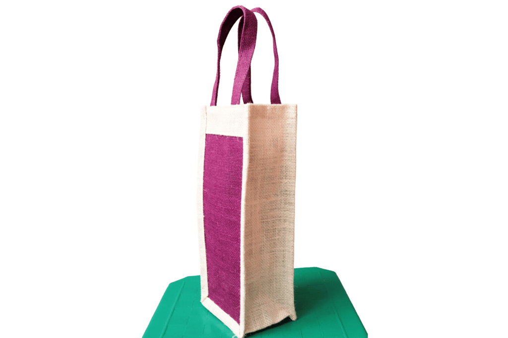 Burlap Wine Bag with Handles view 2