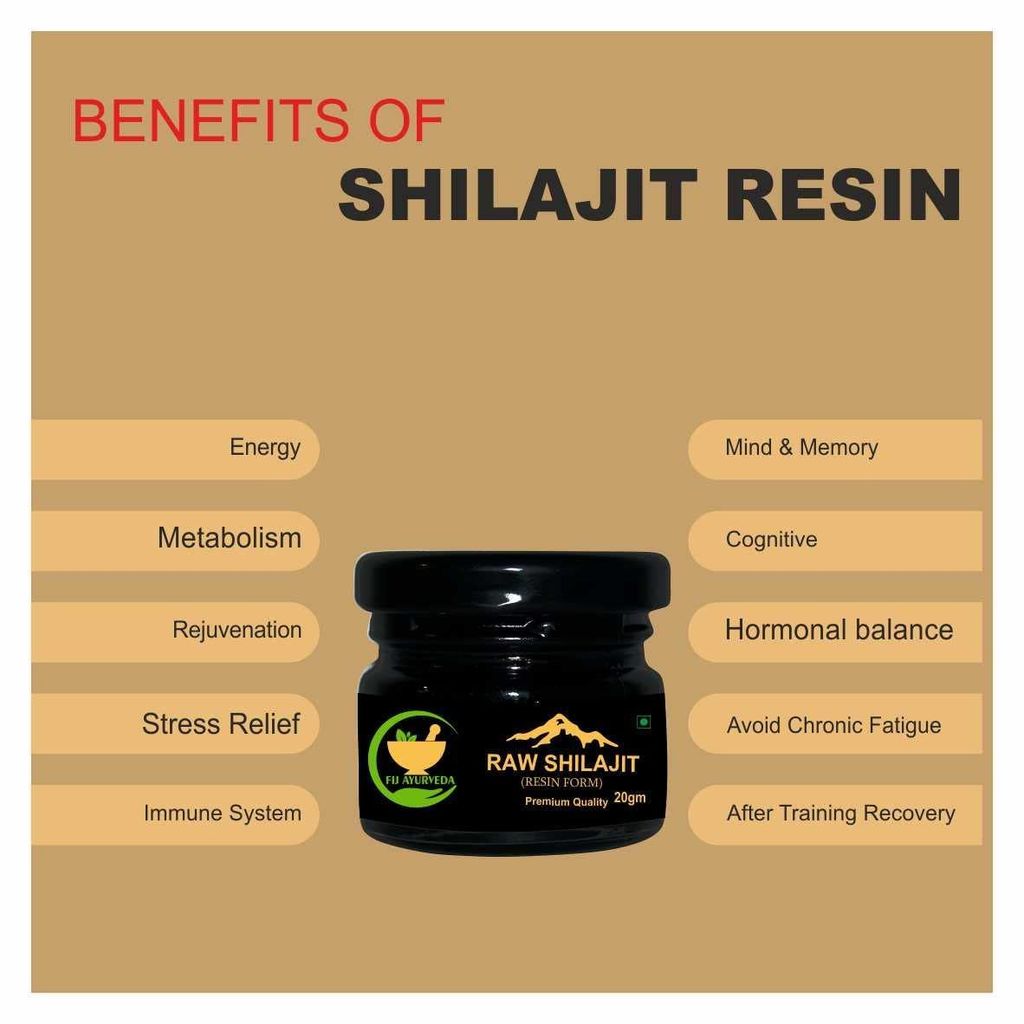 FIJ AYURVEDA Power Shilajit Extract 60 Capsule with Raw Shilajit/Shilajeet Resin - 20Gm (Combo Pack) view 2