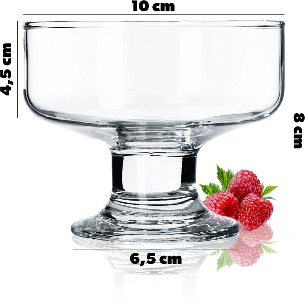 Ice Cream Bowls | Crystal Glass Cups | Sweets Serving Bowls use for Desserts, Milkshak, Fruit, Falooda, Coffee and Pudding Nuts | Pack of 6 | view 2
