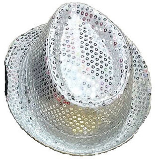 Shiny Hat Silver White Color Fit To All