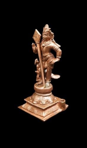 Searchers Paradise - Copper Idols of god Murugar, 5.1 inches, Copper Handmade 420 Grams, Patina Antique Finish, Pack of 1 Piece view 2