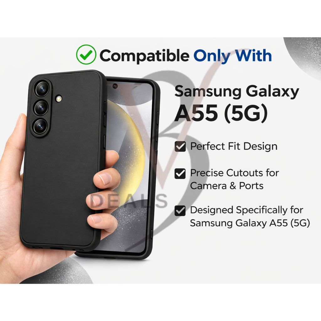 V3Deals Silicone Case Compatible with Samsung Galaxy A55 5G, Samsung A35 | Camera Bump Protection & Inner Velvet Fabric Lining | Ultra Slim Matte Soft Rubberised Case Cover view 2