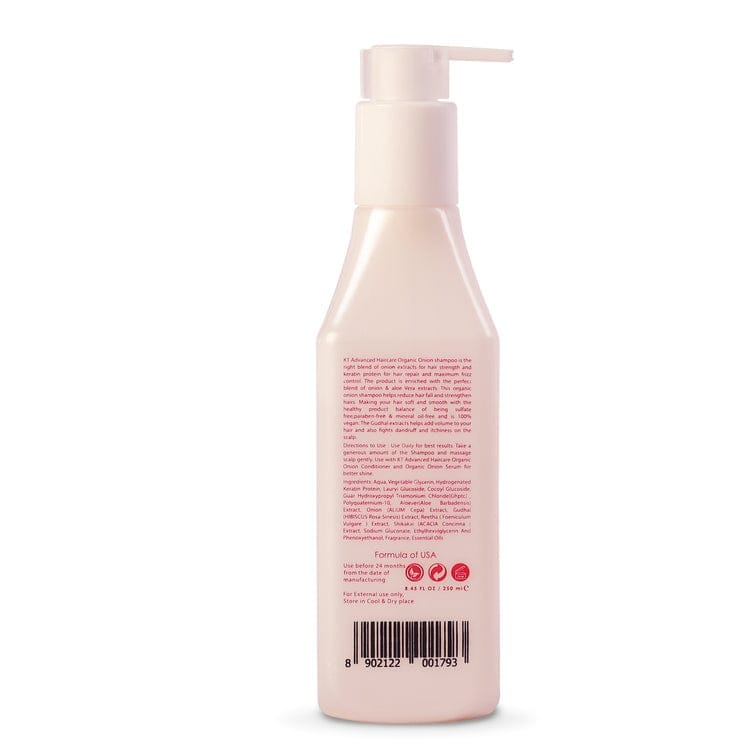 Organic Onion Shampoo | Infused with Essential Oils & Aloe Vera | Controls Hair Fall & Strengthens Hair | Sulfate-Free, Paraben-Free | 250ml view 2