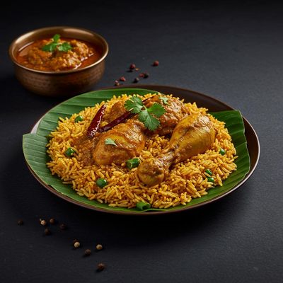 Bagara Rice With Chicken Curry
