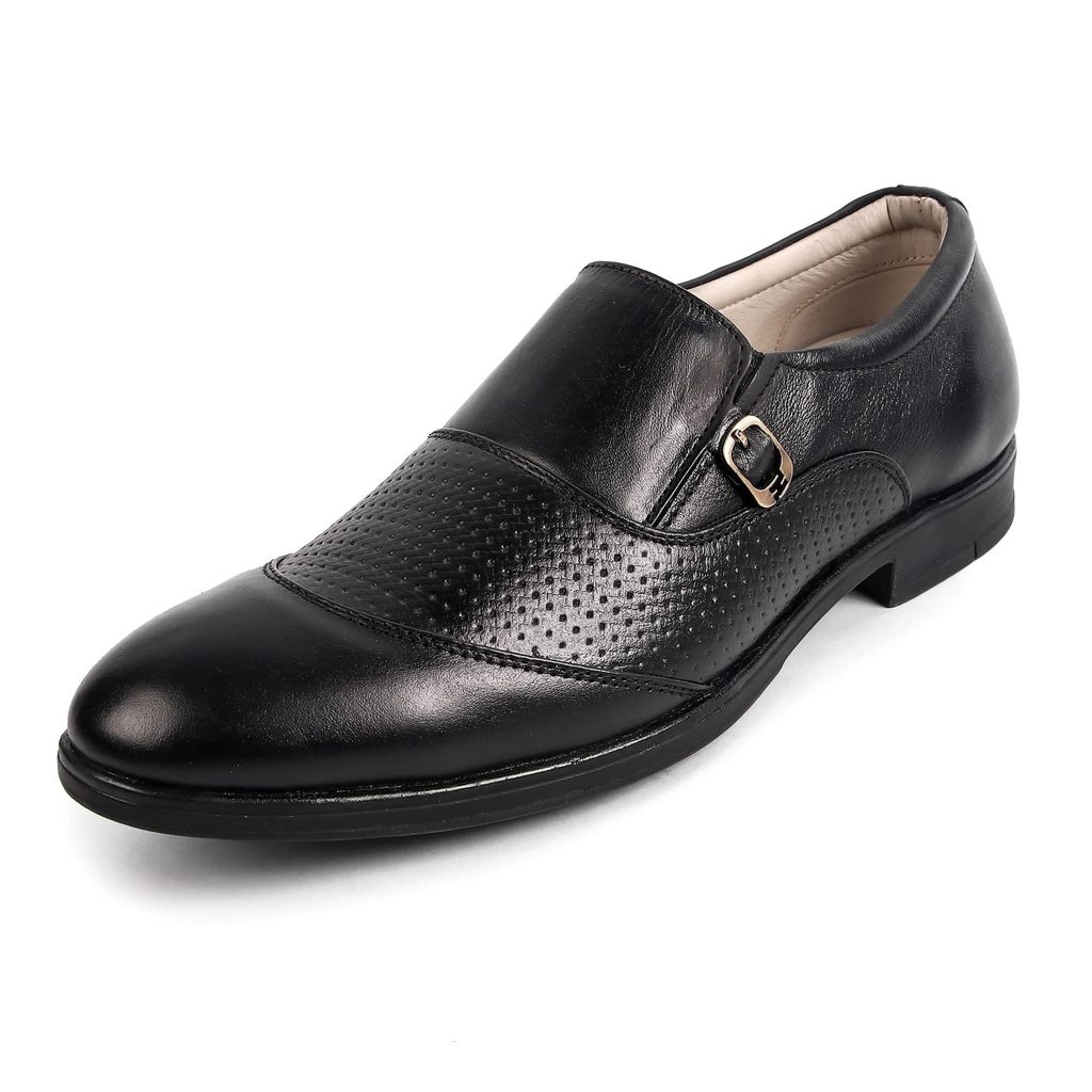 FEATHER LEATHER Men's Genuine Leather Black Formal Shoes for Men - Suitable for Formals, Office Wear, Dress Up Shoes view 2
