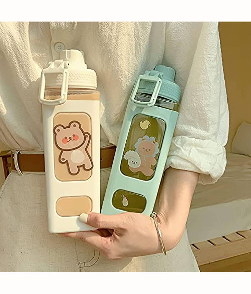 Radhe Creation Cartoon water bottle for kids, kawaii water bottle Multicolour Plastic Water Bottle 700 mL ( Set of 1 ) view 2