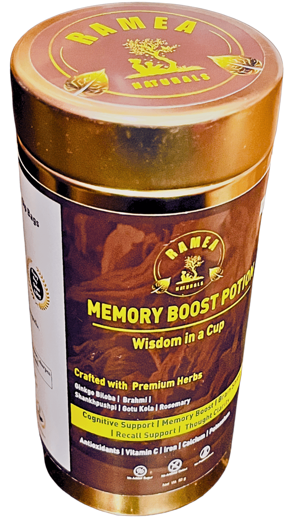 RAMEA Ayurveda | Memory Booster Tea | Herbal Tea | Premium Herbal Formulation | 50g view 2