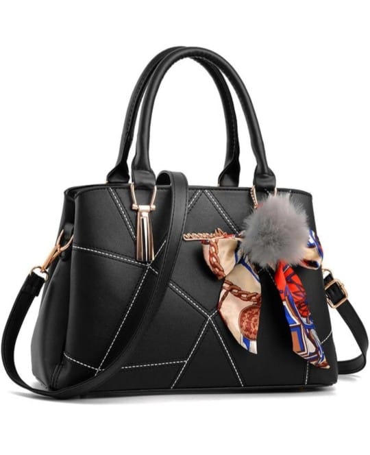 Black handbag with long strap (Black Tie)