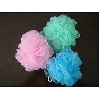 set of 3 flower shape bathing loofah