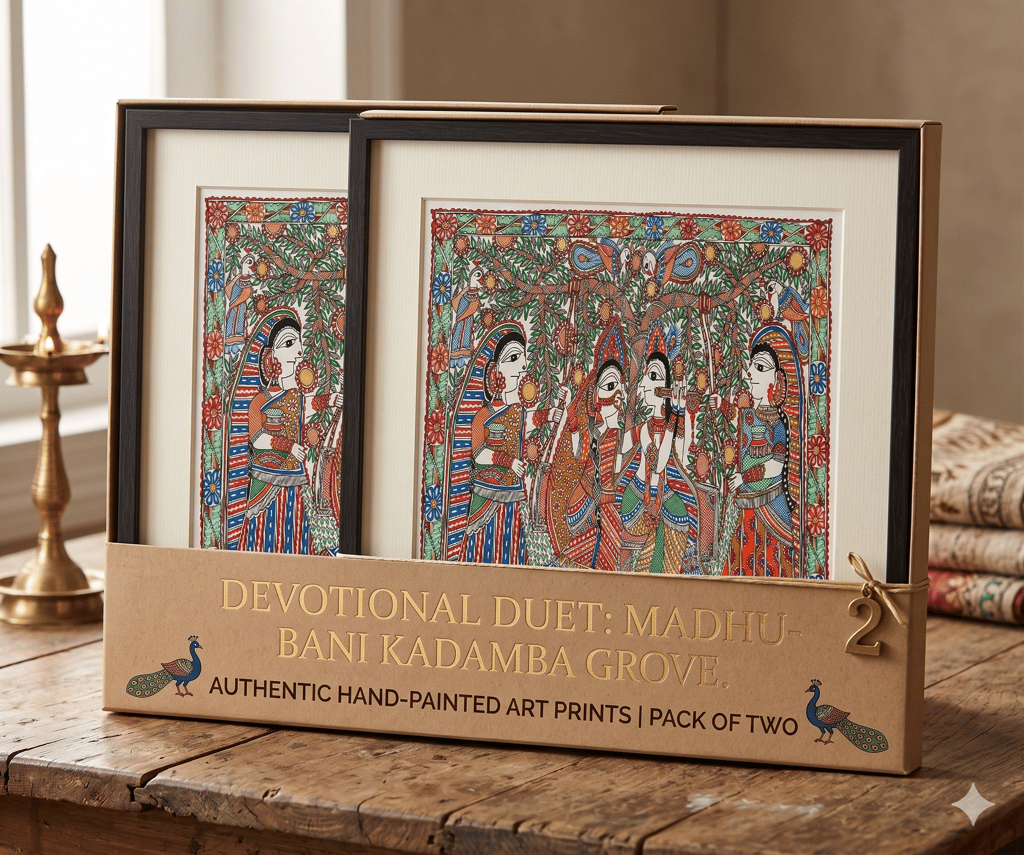 [Pack of 2] Madhubani Painting: Traditional Indian Art of Love & Nature
