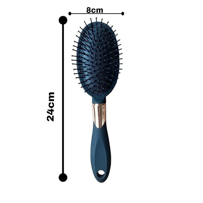 Metal paddle oval cushioned hairbrush for men and women for hair styling /detangling and hair growth view 2