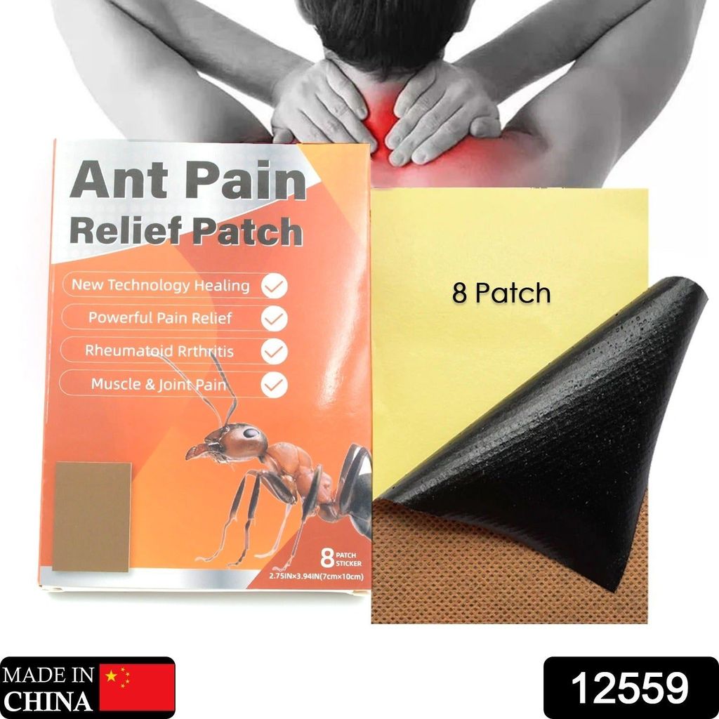 Ant Pain Relief Patch - Pack of 8 Patches | Instant Relief from Muscular Pain & Joint Pain| Natural Pain Relief Patches | Powerful Pain Relief, No Side Effects view 2