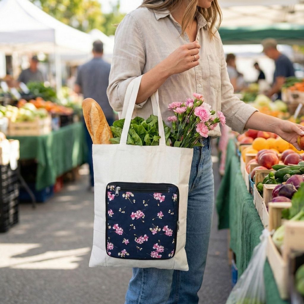 Foldable Reusable Bag with Zip Pouch view 2