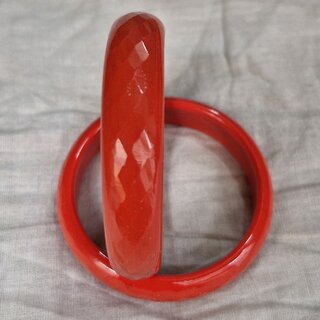 Omsar Jewelry Carrot Red Color Glass Kada (Pack of 2) view 2