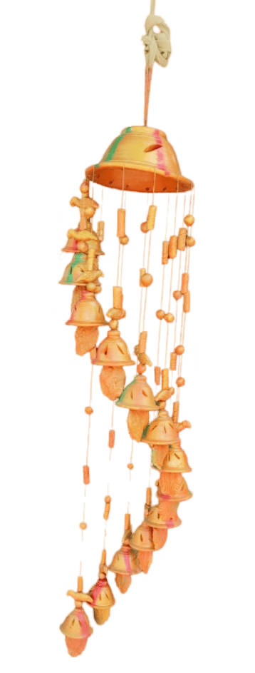 Terracotta Hanging Bells | Wind Chime (2.5 Feet) view 2