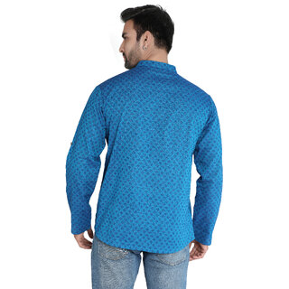 Ecostyle pure Cotton woven long sleeve mens short kurta view 2