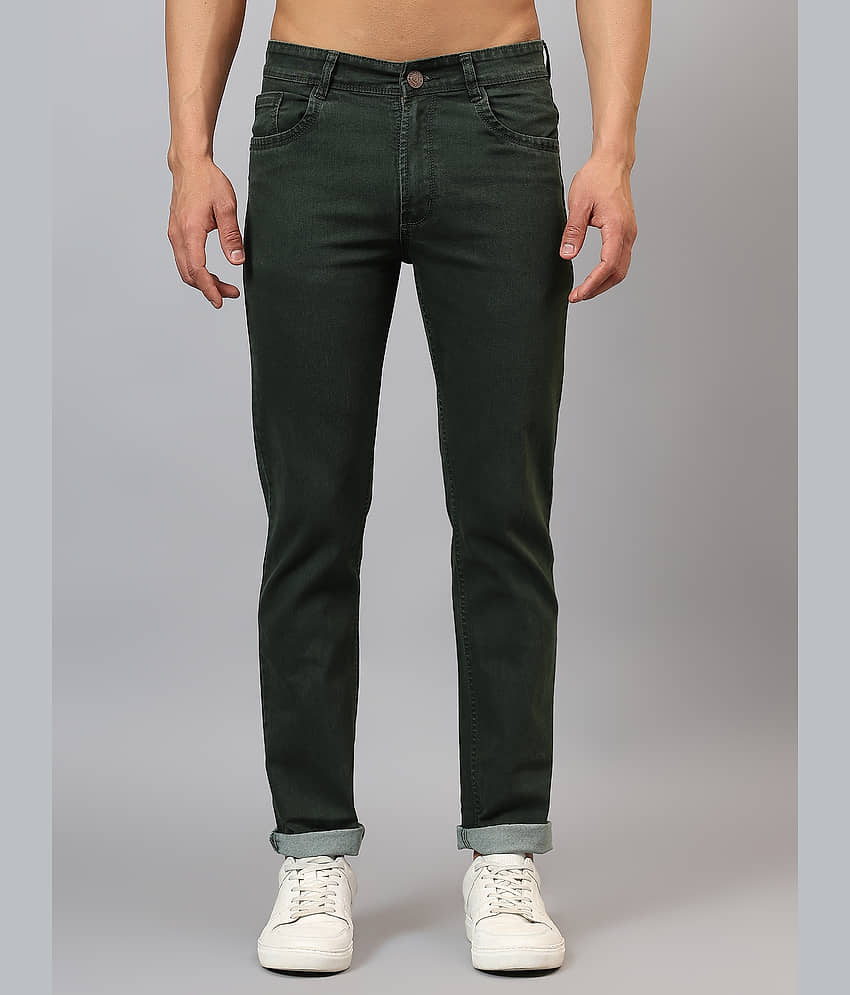 plounge Regular Fit Solid Men's Jeans - Dark Green ( Pack of 1 ) view 2