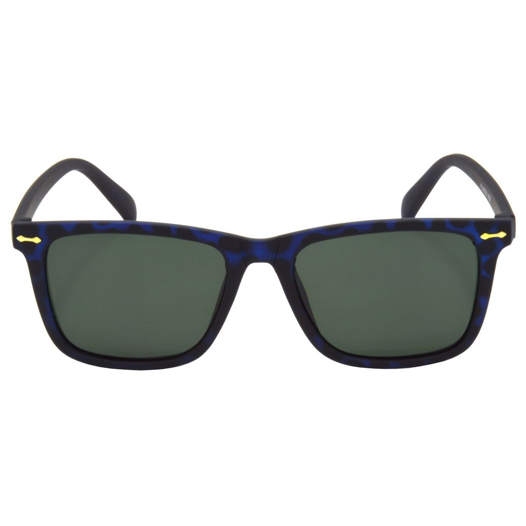 Hrinkar Green Rectangular Sunglasses Brands Blue Frame Polarized Goggles for Men & Women - HRS512-TBU-GRN view 2