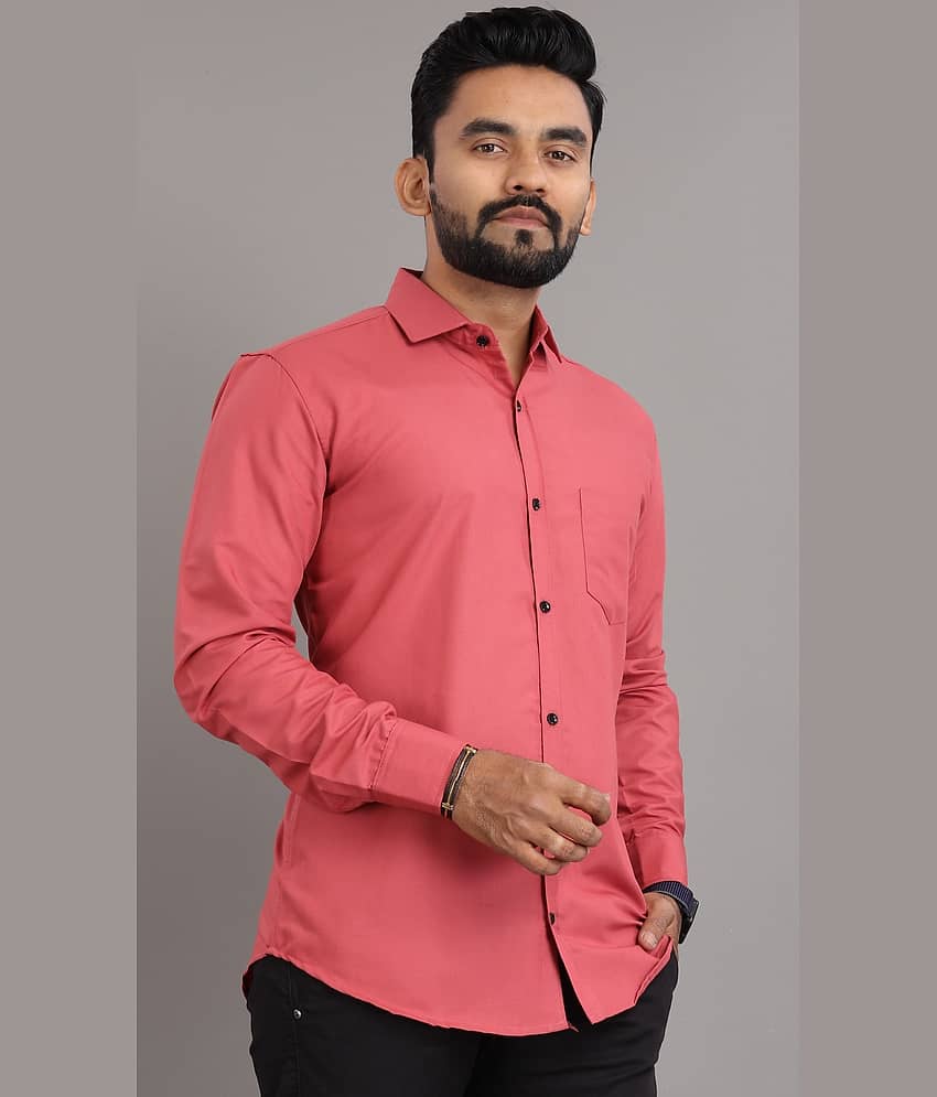 Nofilter Cotton Blend Regular Fit Full Sleeves Men's Formal Shirt - Pink ( Pack of 1 ) view 2