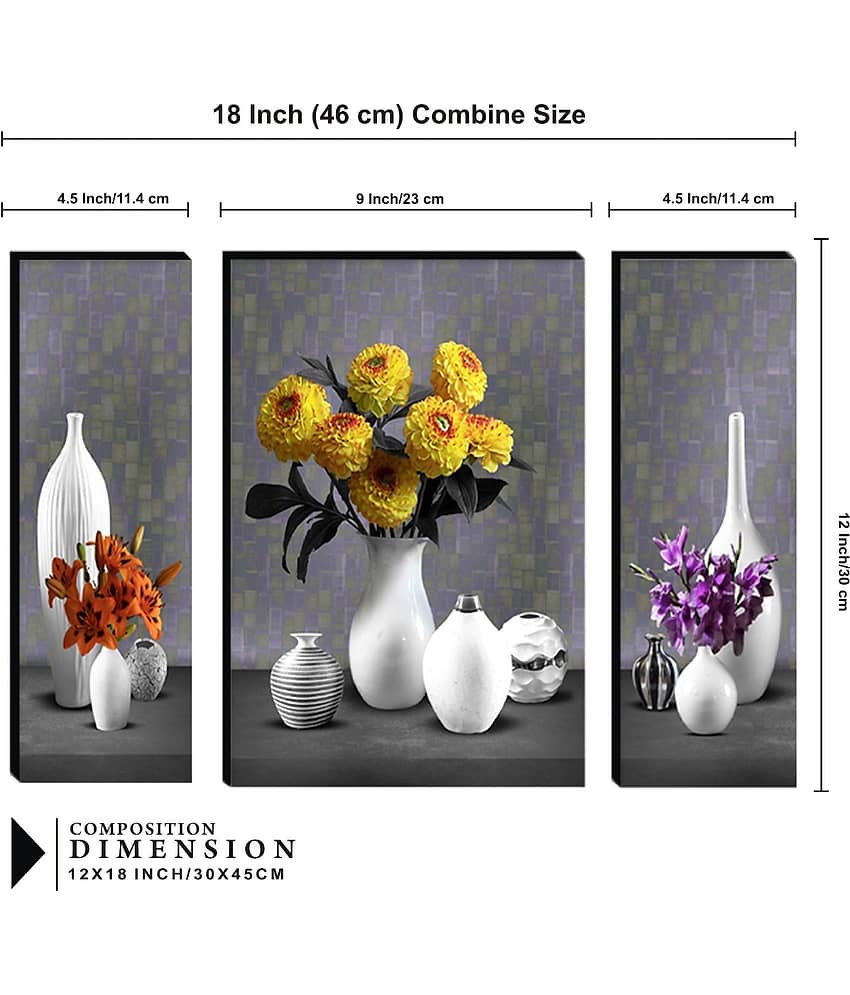 SNDArt - Flower Pots Wall Painting For Living Room Gift Items 12 x 18 inch view 2