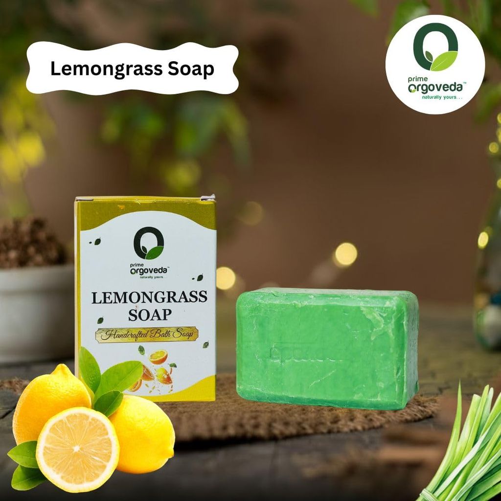 Lemongrass Soap (Pack of 2) | 125g Natural Handmade Lemongrass Bath Soap | Refreshing & Oil Control | Herbal Soap | Chemical-Free Body Soap view 2