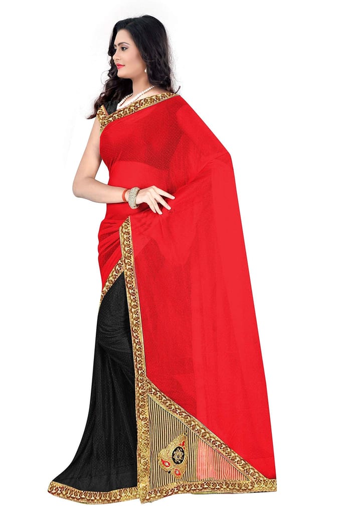 Florence net with Blouse Piece Saree view 2