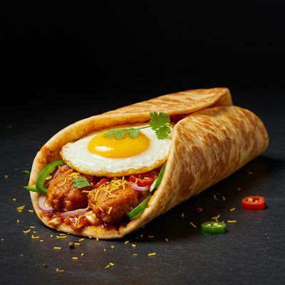 Kolkata Kathi Roll Chicken Egg