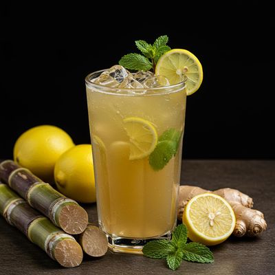 Mint Lemon Ginger Cane [Sugarcane Juice+Mint+Lemon+Ginger]