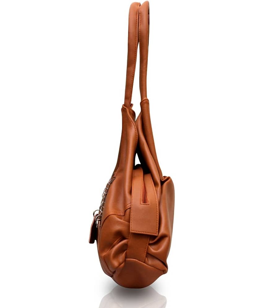 Fostelo - Tan Faux Leather Shoulder Bag view 2