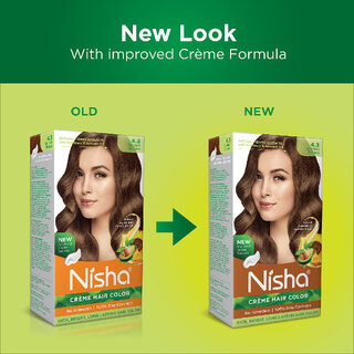 Nisha cream permanent hair color superior quality no ammonia cream formula permanent Fashion Highlights and rich bright long-lasting colour Golden Brown (pack of 1) , GOLDEN BROWN 4.3 view 2