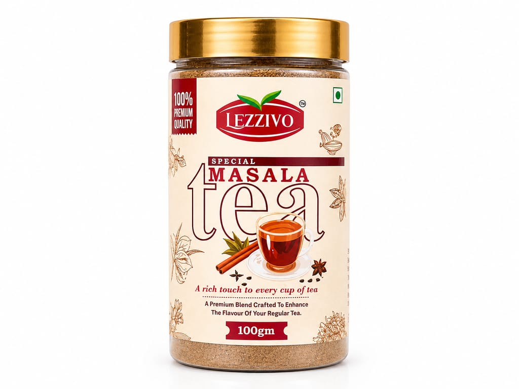 LEZZIVO Special Tea Masala - 100g | Chai Masala | Antioxidant-Rich Immunity Booster | Tea Masala Jar