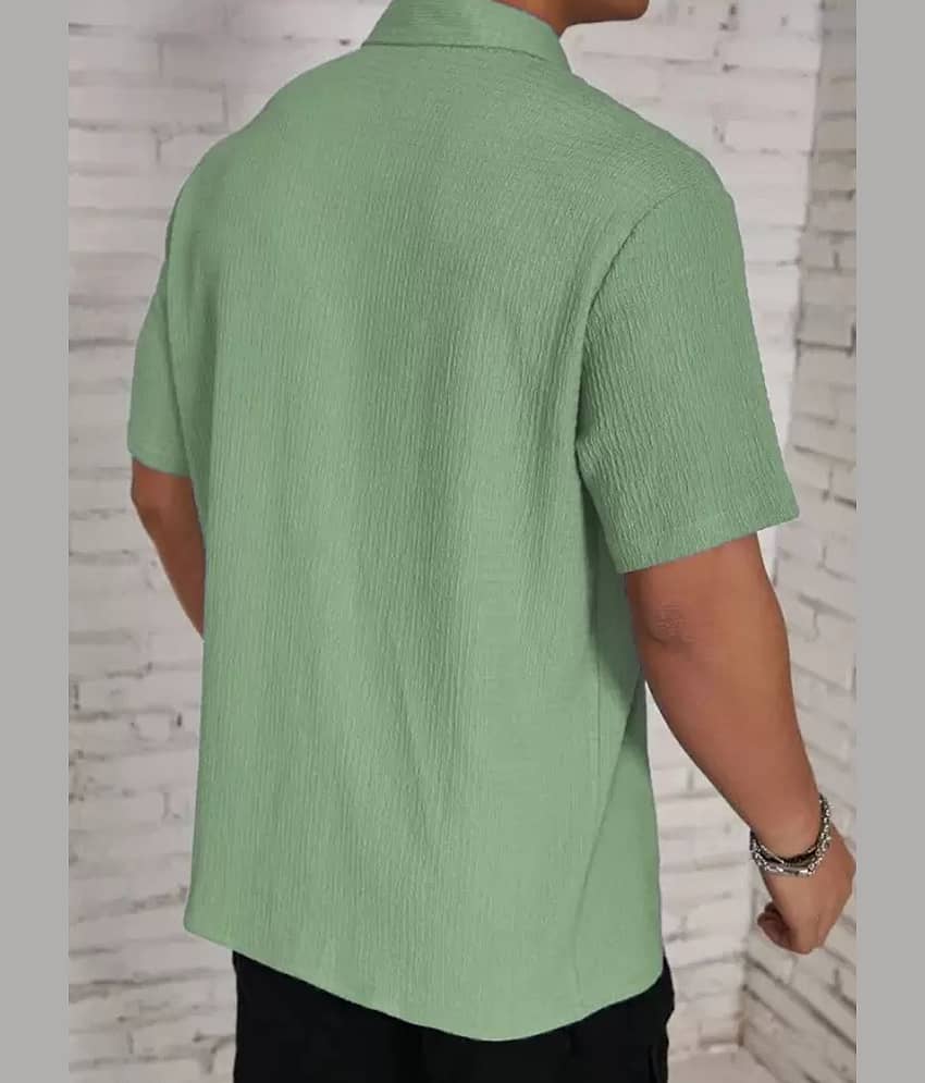 Hitarth Fashion Cotton Blend Regular Fit Half Sleeves Men's Formal Shirt - Green ( Pack of 1 ) view 2