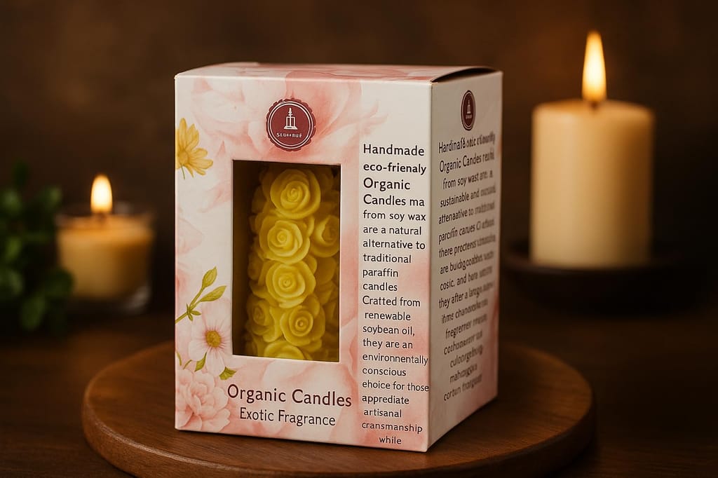 Rose Shaped Fragrance Candles for Home Decor, Smoke-Free, Romantic Night Pillar Candles, Pack of view 2