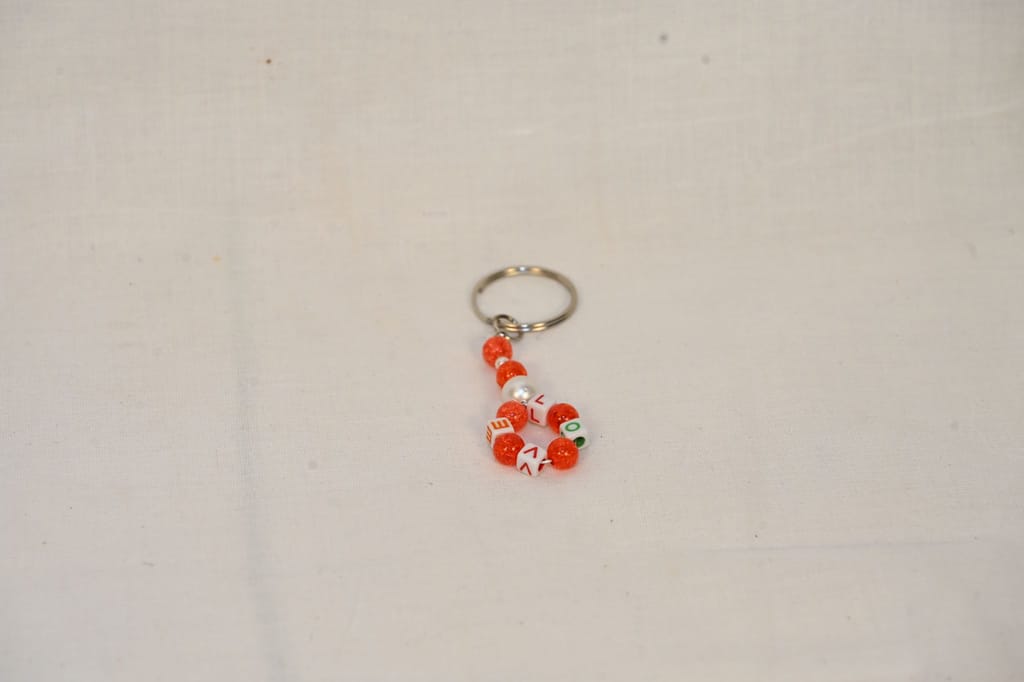 Beaded Keyring with LOVE Charm view 2