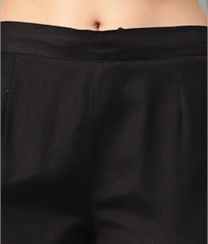 Juniper - Black Rayon Slim Fit Women's Casual Pants ( Pack of 1 ) view 2