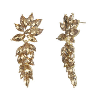 Multicrystals Dangler Earrings for Girls Alloy Material Made in India Earrings for Women's Fashion Jewellery for Party view 2