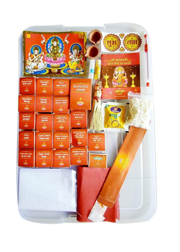 Dipawali Pujan Box, All Premium, Pure, Natural and Eco-Friendly Products, 44 Items Packed in a Premium Box view 2