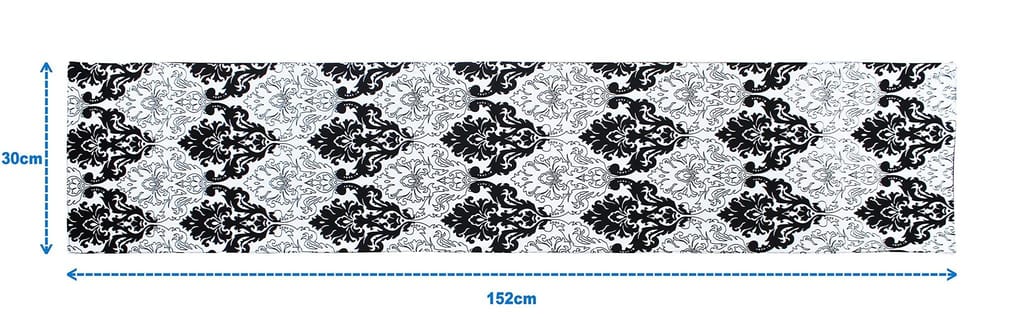 Airwill, Cotton Damask Pattern Table Runner 30x152cm (Black) - Pack of 1 view 2