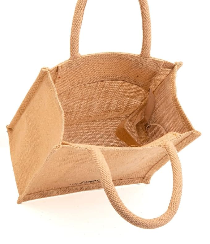 **Jute Tote Bag - Reusable Grocery Shopping Bag view 2