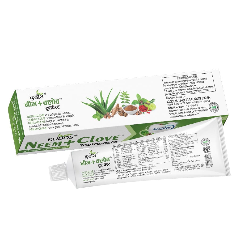 Kudos Neem + Clove Toothpaste | Multi-Benefit Toothpaste | 100 gm view 2